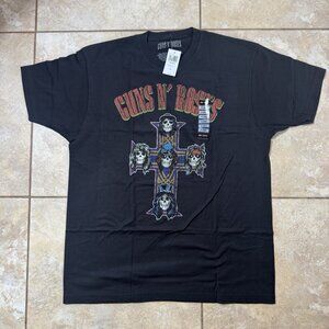 Guns N' Roses Appetite For Destruction Floral Cross T-Shirt X-LARGE New